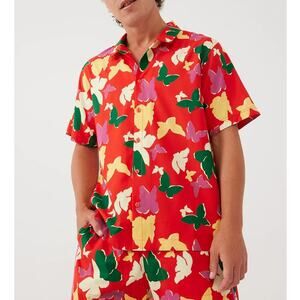 Outdoor Voices SolarCool Camp Collar Recreation Short Sleeve Button Down Shirt